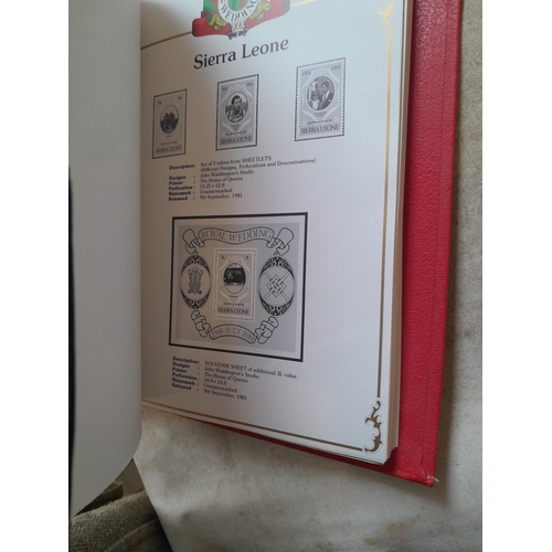 135 - Stamps : 2 volume partially filled Royal Wedding 1981 collection, approx 500 pages on SG printed pag... 