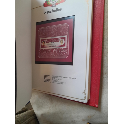 135 - Stamps : 2 volume partially filled Royal Wedding 1981 collection, approx 500 pages on SG printed pag... 