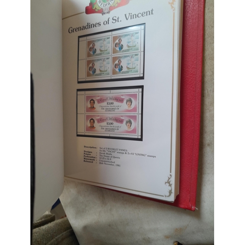 135 - Stamps : 2 volume partially filled Royal Wedding 1981 collection, approx 500 pages on SG printed pag... 