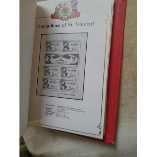 135 - Stamps : 2 volume partially filled Royal Wedding 1981 collection, approx 500 pages on SG printed pag... 