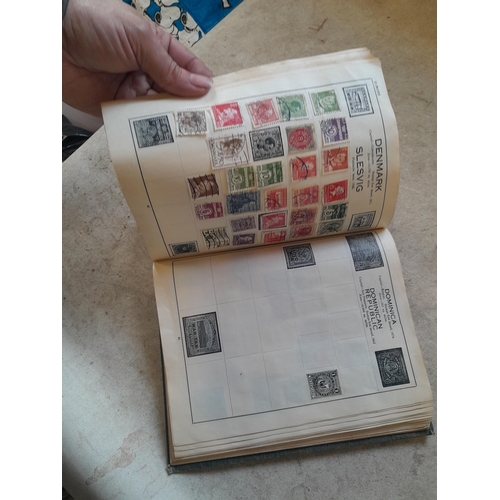 136 - Stamps: a box of stamps albums, ice cream carton of stamps on paper and loose, mixed era world stamp... 