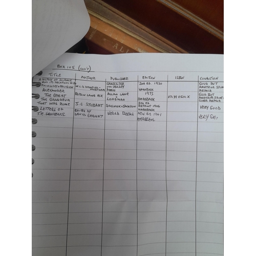 138 - Box of books with very approx. vendor list, please ignore condition reports on the list as they are ... 