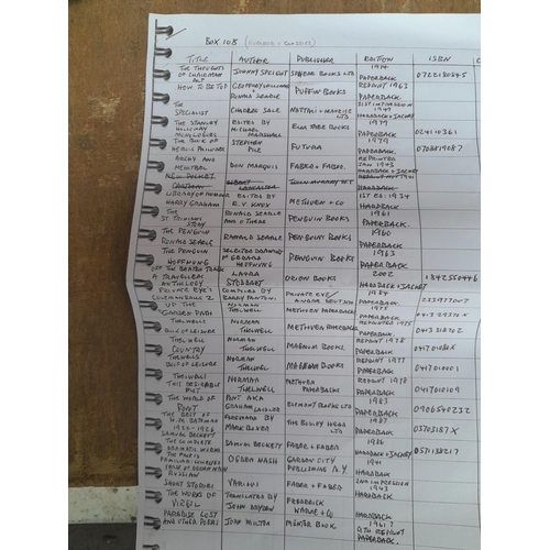 141 - Box of books with very approx. vendor list, please ignore condition reports on the list as they are ... 