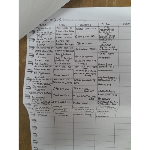 141 - Box of books with very approx. vendor list, please ignore condition reports on the list as they are ... 