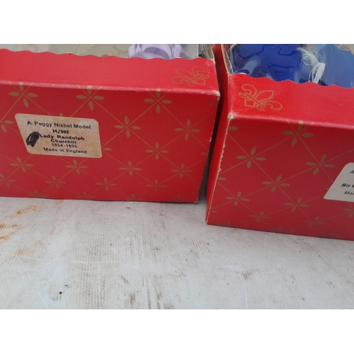 154 - Peggy Nisbet Churchill dolls in box of issue and damaged Capo figure