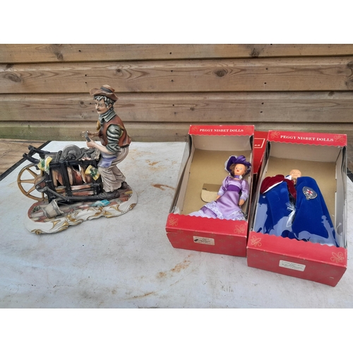 154 - Peggy Nisbet Churchill dolls in box of issue and damaged Capo figure