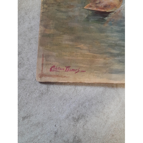 163 - 3 x early 20th century watercolours : 1 x  Clinton Thomas river scene