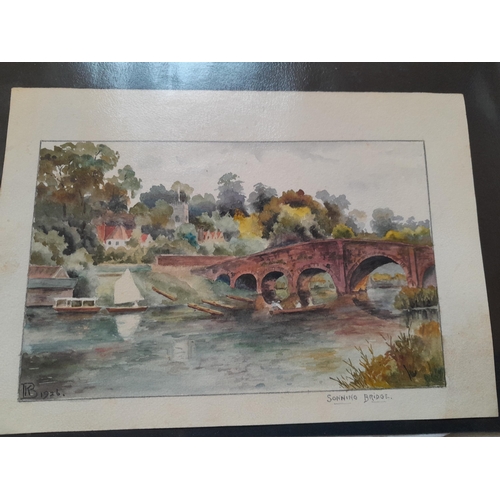 163 - 3 x early 20th century watercolours : 1 x  Clinton Thomas river scene