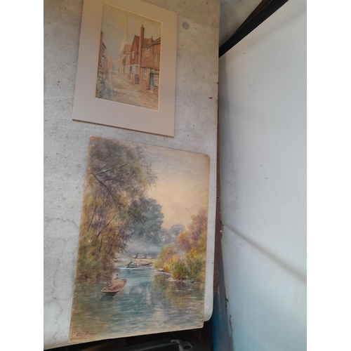 163 - 3 x early 20th century watercolours : 1 x  Clinton Thomas river scene