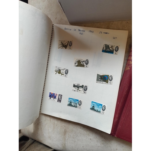 166 - Approx 10 kg of stamps and postcards : loose on paper, in albums, stock books, on pages GB World and... 