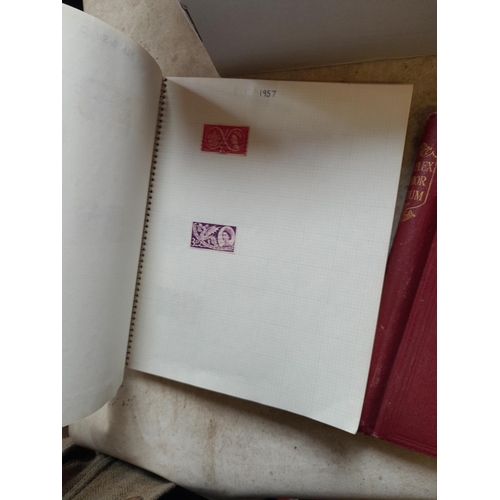 166 - Approx 10 kg of stamps and postcards : loose on paper, in albums, stock books, on pages GB World and... 