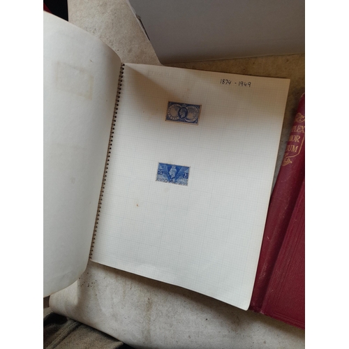 166 - Approx 10 kg of stamps and postcards : loose on paper, in albums, stock books, on pages GB World and... 