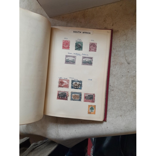 166 - Approx 10 kg of stamps and postcards : loose on paper, in albums, stock books, on pages GB World and... 