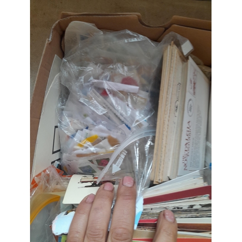 166 - Approx 10 kg of stamps and postcards : loose on paper, in albums, stock books, on pages GB World and... 