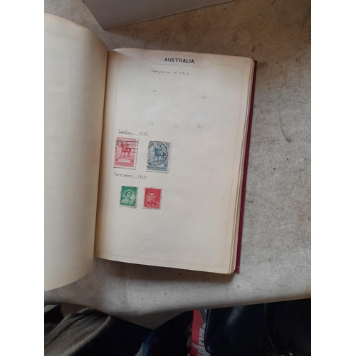 166 - Approx 10 kg of stamps and postcards : loose on paper, in albums, stock books, on pages GB World and... 