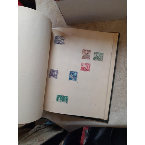 166 - Approx 10 kg of stamps and postcards : loose on paper, in albums, stock books, on pages GB World and... 