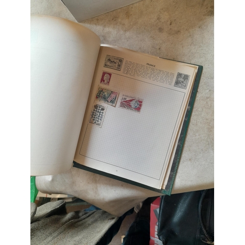 166 - Approx 10 kg of stamps and postcards : loose on paper, in albums, stock books, on pages GB World and... 