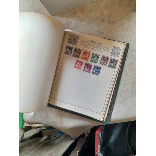 166 - Approx 10 kg of stamps and postcards : loose on paper, in albums, stock books, on pages GB World and... 