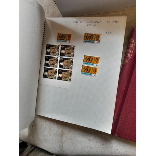 166 - Approx 10 kg of stamps and postcards : loose on paper, in albums, stock books, on pages GB World and... 