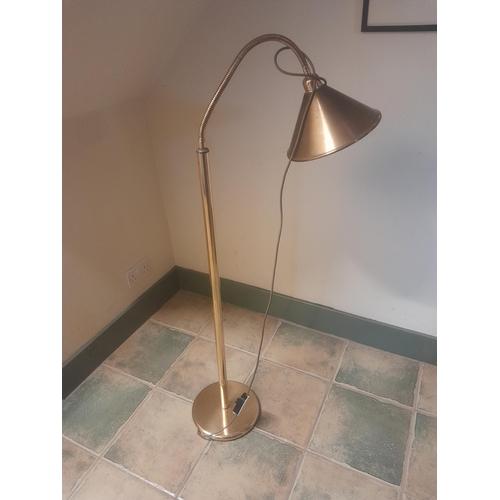 178 - Modern angle poise standard lamp and mahogany swing mirror