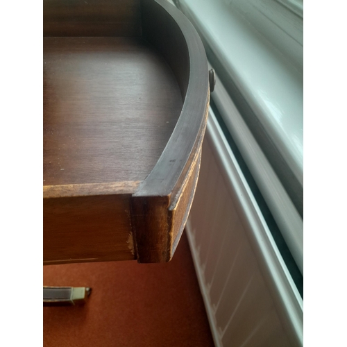 179 - Early 20th century mahogany drum table with inset leather skiver and two drawers 92 cms x 72 cms