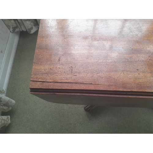180 - 19th century mahogany lap table with single pedestal 49 cms x 90 cms x 71 cms