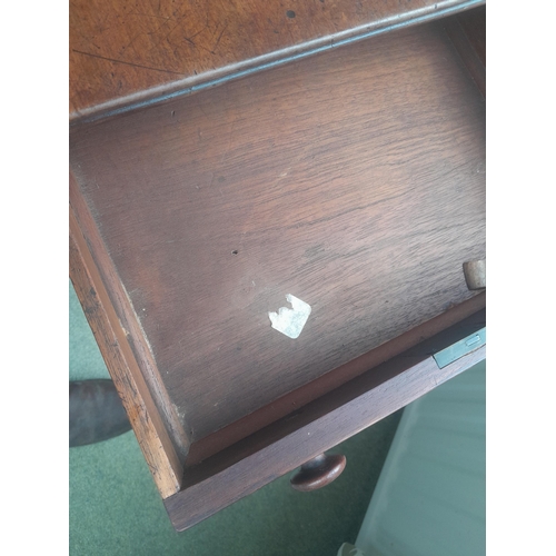 180 - 19th century mahogany lap table with single pedestal 49 cms x 90 cms x 71 cms