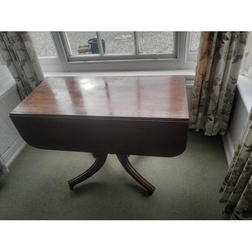 180 - 19th century mahogany lap table with single pedestal 49 cms x 90 cms x 71 cms