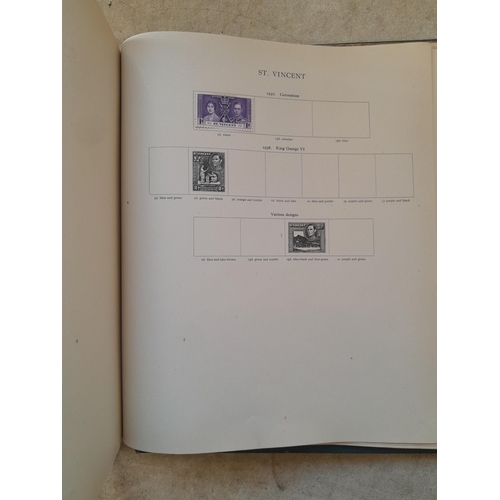 249 - Stamps in a sparsely filled New Age Stamp Album : in average condition, GB £1 Silver Wedding (sadly ... 