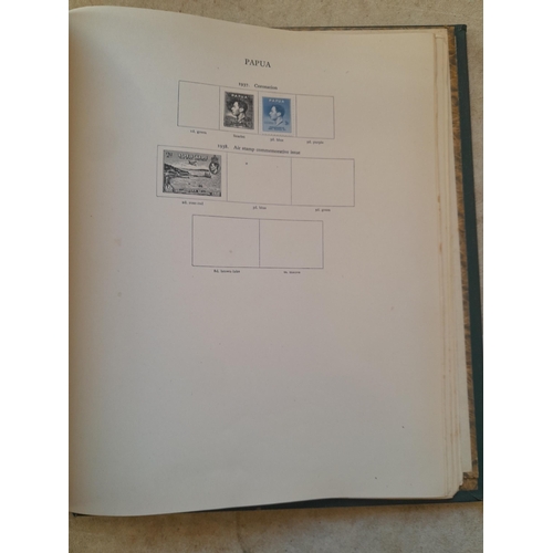 249 - Stamps in a sparsely filled New Age Stamp Album : in average condition, GB £1 Silver Wedding (sadly ... 