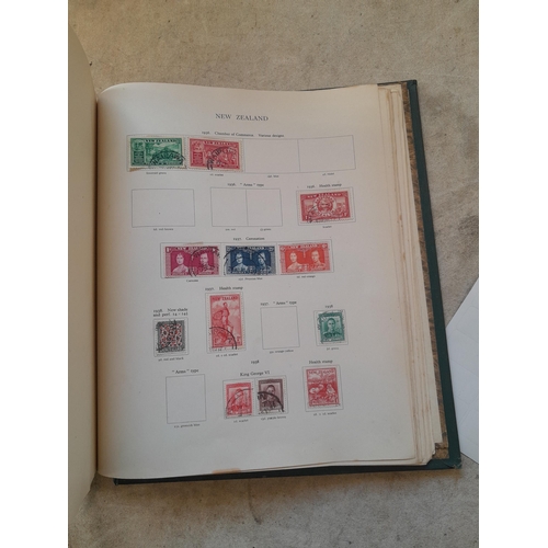 249 - Stamps in a sparsely filled New Age Stamp Album : in average condition, GB £1 Silver Wedding (sadly ... 