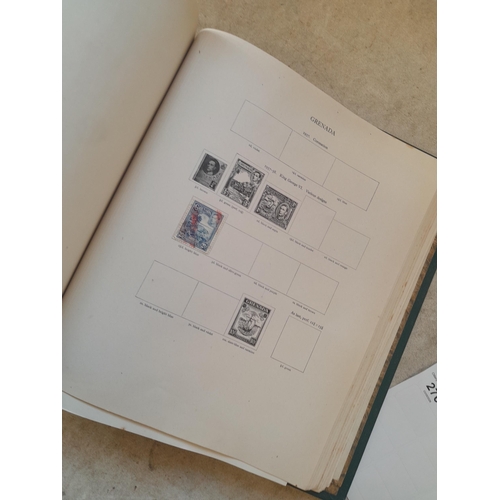 249 - Stamps in a sparsely filled New Age Stamp Album : in average condition, GB £1 Silver Wedding (sadly ... 