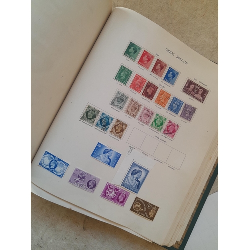 249 - Stamps in a sparsely filled New Age Stamp Album : in average condition, GB £1 Silver Wedding (sadly ... 