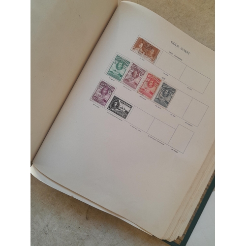 249 - Stamps in a sparsely filled New Age Stamp Album : in average condition, GB £1 Silver Wedding (sadly ... 