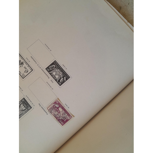 249 - Stamps in a sparsely filled New Age Stamp Album : in average condition, GB £1 Silver Wedding (sadly ... 