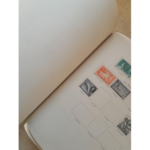 249 - Stamps in a sparsely filled New Age Stamp Album : in average condition, GB £1 Silver Wedding (sadly ... 