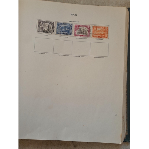 249 - Stamps in a sparsely filled New Age Stamp Album : in average condition, GB £1 Silver Wedding (sadly ... 