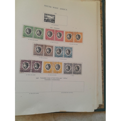 249 - Stamps in a sparsely filled New Age Stamp Album : in average condition, GB £1 Silver Wedding (sadly ... 