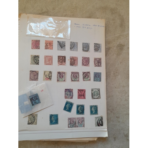 251 - Stamps : a world collection on pages, note stamps stuck down, GB surface printed all stuck down, 4 d... 