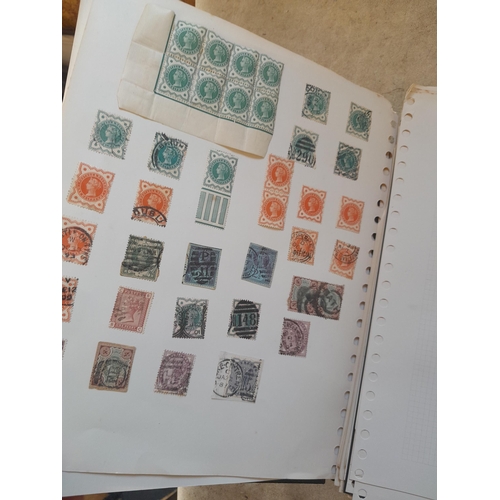 251 - Stamps : a world collection on pages, note stamps stuck down, GB surface printed all stuck down, 4 d... 