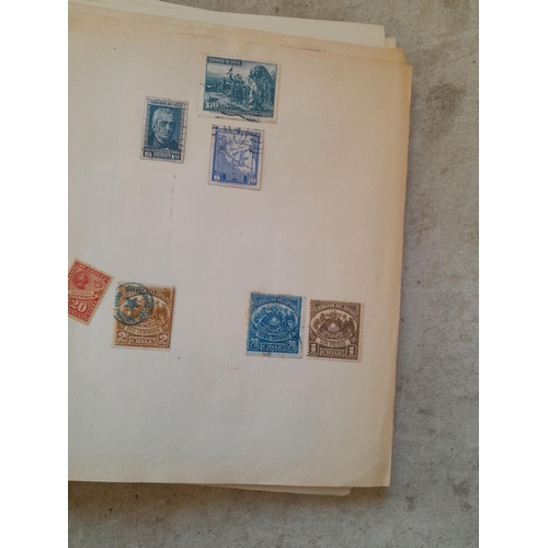 251 - Stamps : a world collection on pages, note stamps stuck down, GB surface printed all stuck down, 4 d... 