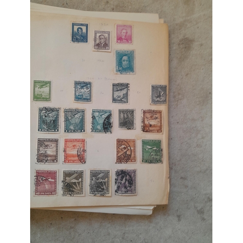 251 - Stamps : a world collection on pages, note stamps stuck down, GB surface printed all stuck down, 4 d... 