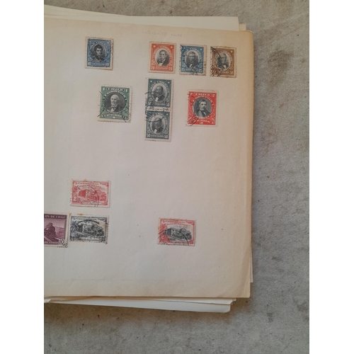 251 - Stamps : a world collection on pages, note stamps stuck down, GB surface printed all stuck down, 4 d... 