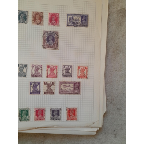 251 - Stamps : a world collection on pages, note stamps stuck down, GB surface printed all stuck down, 4 d... 