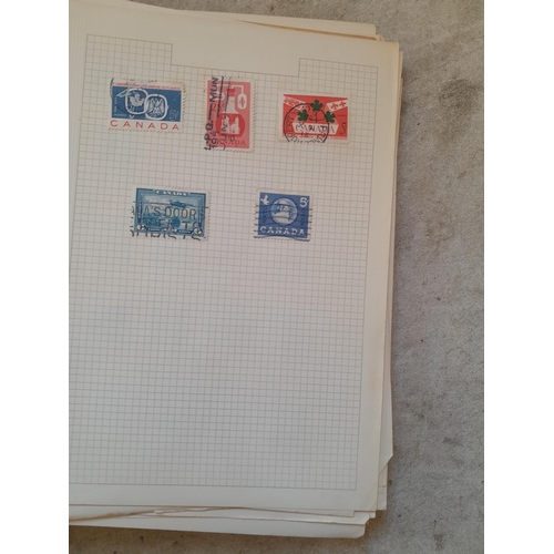 251 - Stamps : a world collection on pages, note stamps stuck down, GB surface printed all stuck down, 4 d... 