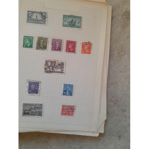 251 - Stamps : a world collection on pages, note stamps stuck down, GB surface printed all stuck down, 4 d... 