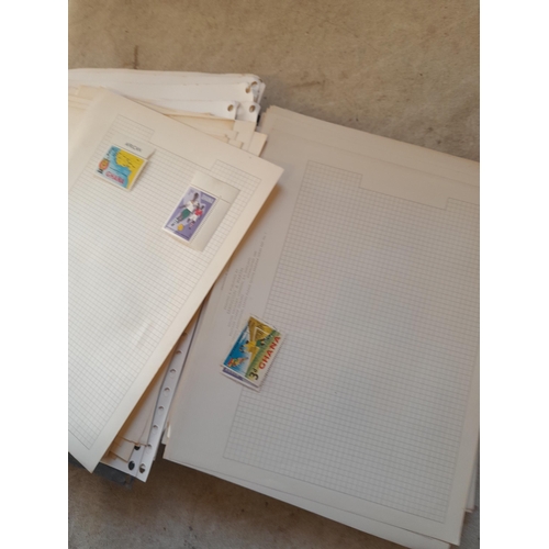 251 - Stamps : a world collection on pages, note stamps stuck down, GB surface printed all stuck down, 4 d... 