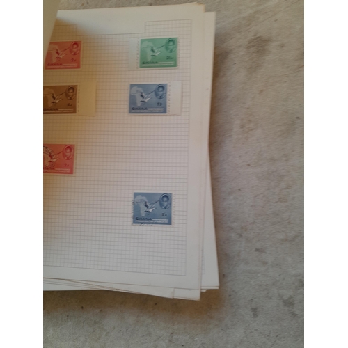 251 - Stamps : a world collection on pages, note stamps stuck down, GB surface printed all stuck down, 4 d... 