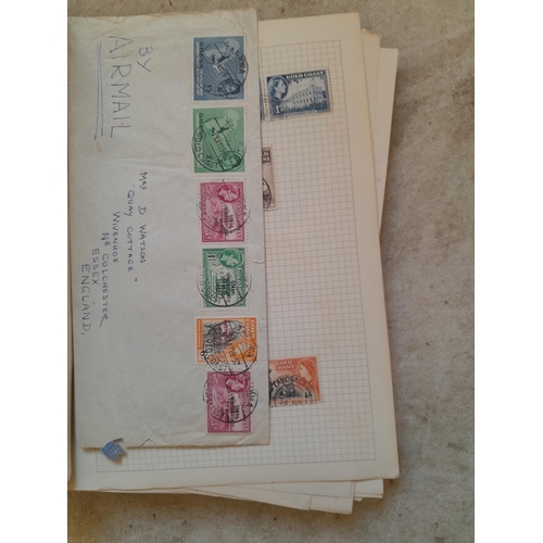 251 - Stamps : a world collection on pages, note stamps stuck down, GB surface printed all stuck down, 4 d... 