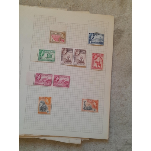 251 - Stamps : a world collection on pages, note stamps stuck down, GB surface printed all stuck down, 4 d... 